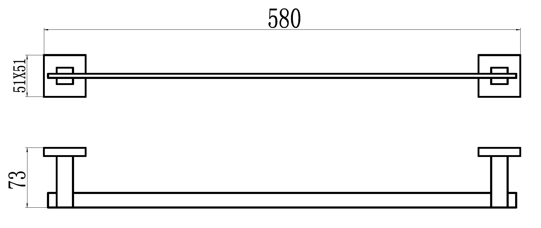 Держатель для полотенец прямой 60 см Savol 65с (S-06524C) - фото 3