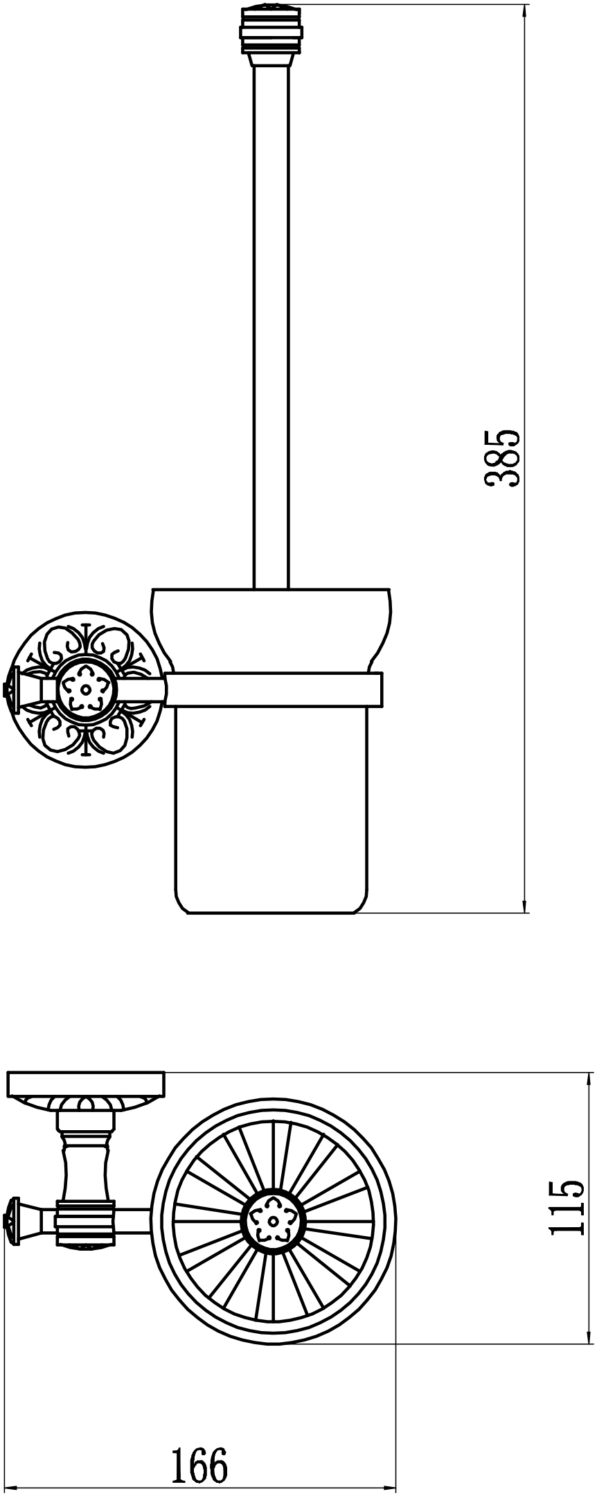 Туалетный ёршик с настенным держателем Savol 58с (S-005894C) - фото 2