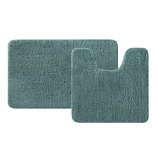 Набор ковриков для ванной комнаты, 50х80 + 50х50, микрофибра, темно-зеленый, IDDIS (BSET06Mi13) 